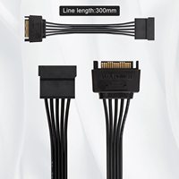 Cable de extensión de alimentación SATA de 15 pines macho a hembra para PC 30CM