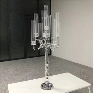 KL-CH04 Vente en gros de centre de table de haute qualité pour mariage, chandelier en verre cristal, porte-bougie pour la décoration d'événements et de fêtes - Product Image 3