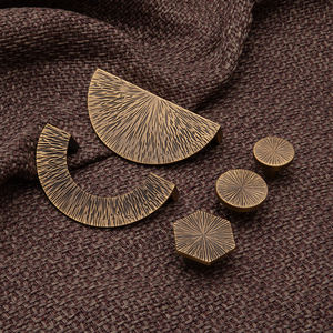 Qiansi Gerijpte Messing Demi Lune Kast Handgrepen Halve Ring Trekt Meubelgrepen Ronde Dressoirknoppen Keukenhardware - Product Image 3