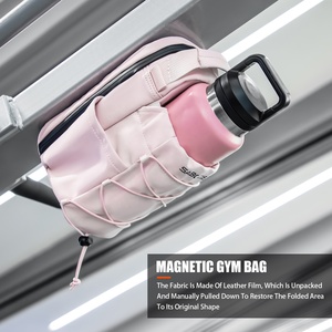 Bolsa de Gimnasio Magnética Rosada LAMGOYI <span class=keywords><strong>para</strong></span> Mujer, Riñonera Cruzada Impermeable con Cierre de Cremallera y Soporte <span class=keywords><strong>para</strong></span> Botella de Agua <span class=keywords><strong>para</strong></span> Deporte y Fitness - Product Image 2