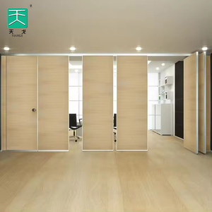 天歌モダン木製可動式吸音パネル 折りたたみ式移動トラックパーティション壁 ドア付き ジム、ダンススタジオ、学校、病院用 - Product Image 3