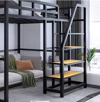 Lit mezzanine moderne avec escalier en bois, adapté aux lits simples, doubles ou queen size, convient aux adultes