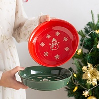 Service de table en céramique nordique motif bonhomme de neige de Noël, bols à riz gaufrés de style élégant, tasses domestiques, assiettes à steak pour table de fête