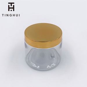 Emballage cosmétique biodégradable de luxe OEM, pot en plastique PET vide pour crème avec couvercle doré, différentes capacités - 100 ml, 250 ml, 300 ml, 500 ml - Product Image 2