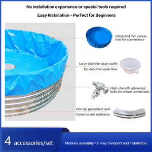 대용량 양식 저수지 물고기 양식 탱크 PVC 타포린 안감 아연 도금 강철 둥근 물고기 연못 - Product Image 5