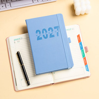 Agenda 2027 transfrontalier en similicuir avec sangle, calendrier annuel, planificateur hebdomadaire, carnet de productivité 365 jours, cadeau
