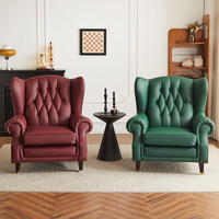 Fauteuil individuel de style américain, chaise Tigre haut de gamme, design rétro, écologique, durable, en cuir véritable, avec plateau et roulettes