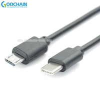 Kabel Data dan Pengisian Daya USB 5 Pin Tipe C ke Micro B PVC untuk Perangkat Port Micro, Ponsel Android, Laptop