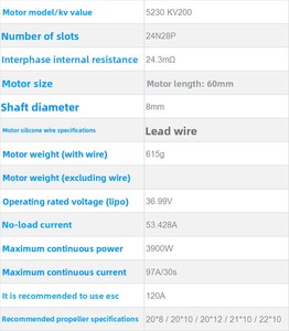 Moteurs SUNNYSKY 3ème génération X120R X5230 III 120E 170E 3D KV200 pour avions à aile fixe RC - Product Image 5