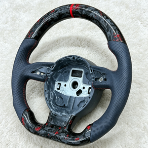 Volante de Coche para <span class=keywords><strong>Audi</strong></span> A4 B8 RS A3 8P A5 <span class=keywords><strong>A6</strong></span> C7 S3 8V S4 S5 S6 S7 R8 TT A7 A8, Volante de Fibra de Carbono Forjado Rojo - Product Image 3