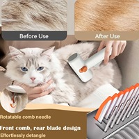 Brosse à poils pour animaux de compagnie FURRIVO auto-nettoyante en ABS, peigne à démêler en un clic pour chats et chiens à poils longs/courts