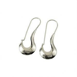 Orecchini a gancio irregolari dall'aspetto metallico liscio per donna, accessori moderni per feste e uso quotidiano - Product Image 1