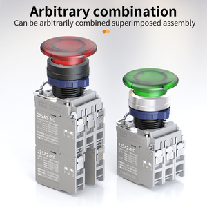 Lanboo LB-22SA2M4 22mm 25A nấm đầu LED <span class=keywords><strong>push</strong></span> <span class=keywords><strong>button</strong></span> IP65 nhôm không thấm nước quá trình oxy hóa Chốt chuyển đổi cho các thiết bị nhà - Product Image 3