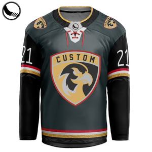 Maillots de hockey sur glace personnalisés sublimés, broderie bon marché - Product Image 3