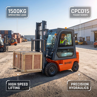 Chariot élévateur diesel de 1,5 tonne pour le transport de marchandises sur palettes en entrepôt et supermarché, à vendre
