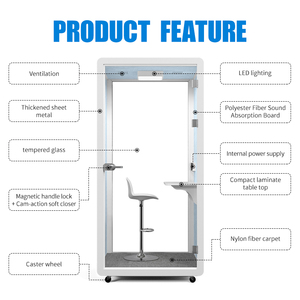 Cabina Telefónica Insonorizada de Alta Calidad de Fábrica, Cabina de Oficina Modular de Varios Tamaños, Cabina Acústica <span class=keywords><strong>para</strong></span> Espacio de Trabajo - Product Image 3