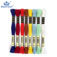 Fil à broder DIY 100% Coton Égyptien, Lot de 8, pour Point de Croix, Motif Teint, Couleur Fixe, Technique Mercerisée, Haute Qualité