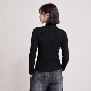 Atasan Wanita Kerah Mock Neck Berlipit Lengan Panjang Tekstur Waffle Blus Plissé Elegan Gaya Miyake Elastisitas Tinggi Kemeja Fashion - Product Image 6