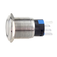 Interrupteur à bouton-poussoir en acier inoxydable marin 19 mm 250 V avec verrouillage, bouton marche/arrêt LED DPST 220 V