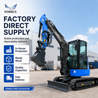 Mini-excavatrice NIMBUS 3 tonnes, livraison gratuite, puissante, pour ferme, verger, petites travaux de construction, hydraulique, cabine, chenilles, mini-excavatrice de terrassement