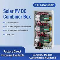 Boîtier de Combinaison Solaire DC IP65 Étanche à 6 Chaînes 600V avec Protection Contre les Surtensions et Fusibles DC pour Système Photovoltaïque
