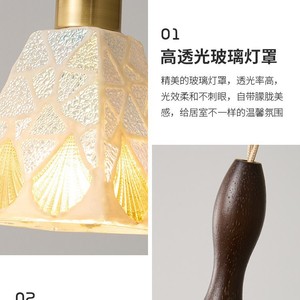 Vintage Style Pendant <b>Light</b> Solid Wood E27 LED Single Head Chandelier For Bedroom Study Entryway - Product Image 4