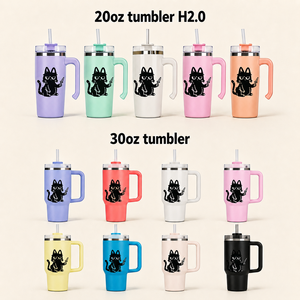 Vaso Térmico de Acero Inoxidable con Diseño Personalizado de Mascotas de Dibujos Animados, con Asa y Pajita, 14oz-40oz, para Viaje, Impresión UV Láser - Product Image 4