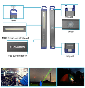 OEM Ngoài Trời COB Slim MINI Cắm Trại Led Đèn Pin Móc Đèn Làm Việc Rechargalbe Ánh Sáng Làm Việc - Product Image 6