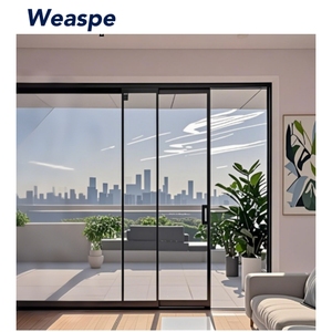 Sistema de portal de vidrio panorámico de piso a techo sin marco de grado arquitectónico Puerta de partición de perfil de carga de alta capacidad - Product Image 2