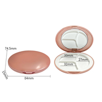 Palette de fards à paupières ovale tricolore en gros, boîte de blush, emballage vide en plastique, matériau d'emballage