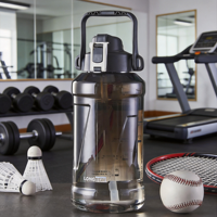 Bouteille d'eau réutilisable Longstar Creative Minimalist 2,5 L sans BPA, anti-fuite, écologique, avec paille rabattable pour la salle de sport