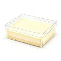 Boîte à gâteau rectangulaire transparente en PS de qualité alimentaire, écologique, épaisseur 1 mm, pour boulangerie, tiramisu, mousse, biscuits, emballage de gâteaux (vente en gros)
