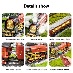 Retro Navidad <span class=keywords><strong>tren</strong></span> <span class=keywords><strong>de</strong></span> juguete <span class=keywords><strong>de</strong></span> Control remoto eléctrico <span class=keywords><strong>tren</strong></span> <span class=keywords><strong>de</strong></span> <span class=keywords><strong>vapor</strong></span> juguete Función <span class=keywords><strong>de</strong></span> fumar pista ABS Metal Chico-friendly ferrocarril conjunto - Product Image 5