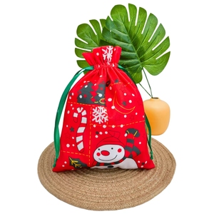 ถุงของขวัญแบบมีเชือกผูกสำหรับบรรจุขนมและคุกกี้ลายคริสต์มาส - Product Image 3