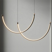 Lampe suspendue LED en forme de U de luxe pour designer Creative Metal Ceiling Home Hotel Living Room lustre Creative Restaurant Lamp