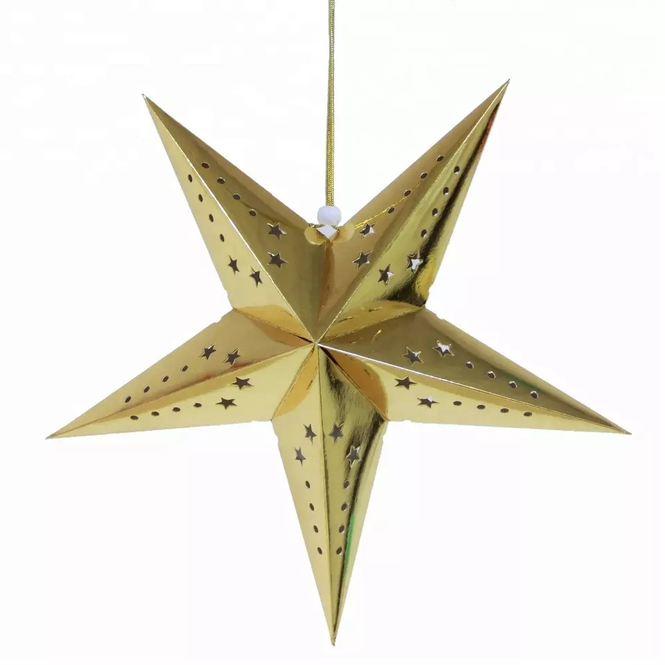 SUNBEAUTY 14 Inch 3D Hanging Star Lanterns – Iridescent Rainbow Effect For Parties, Weddings, Christmas & Home Decor