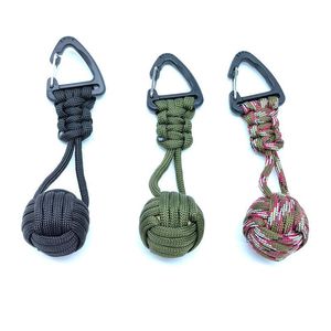 Paracord Braided Keychain 7-Core Zinc Alloy Carabiner Durable Round Promotional Keychains - Product Image 1