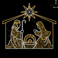 Scène de Nativité LED 2D, lumières imperméables IP67, décoration de Noël extérieure, taille personnalisable