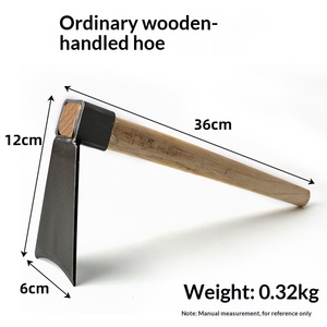 Outils de jardinage FixCraft, petite houe à lame en acier inoxydable, manche en bois, râteau multifonctionnel pour creuser en extérieur, pioche - Product Image 2