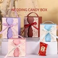 Boîte cadeau de mariage personnalisée avec logo, avec poignée, en matériau recyclé imperméable, pour souvenirs de fête et de mariage
