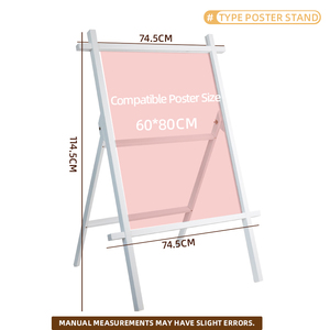 <span class=keywords><strong>Chevalet</strong></span> d'affichage pliable en bois <span class=keywords><strong>de</strong></span> hêtre avec cadre réglable en hauteur pour peinture et affiches - Product Image 4