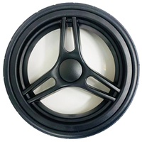 Roue de chariot à poussette en plastique avec pneu en mousse PU de 10 pouces, roulement R8ZZ, certifiée REACH ROHS, légère (360g) pour chariot à main