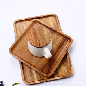 Juego de bandejas de servir de madera de acacia, rectangulares y ovaladas, de madera maciza, para hornear, sushi, condimentos, cocina y comedor. - Product Image 2