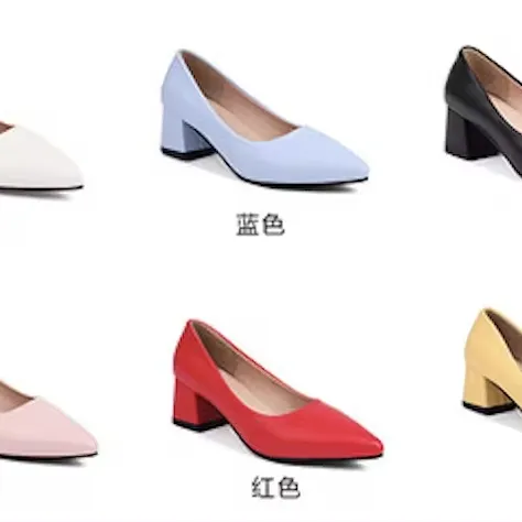 Туфли женские 6 видов цветов на высоком каблуке, с острым носком
