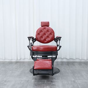 Sillón de Barbería Plateado de Alta Gama, Estilo Vintage, Sillón de Barbería Hidráulico Reclinable Negro para Salón de Belleza - Product Image 2
