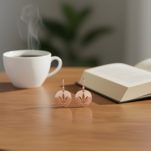 Miracle Plant Pendientes colgantes de oro rosa, aleación de zinc, joyería de moda unisex E1549 - Product Image 2