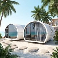Maison capsule ronde certifiée CE avec salle de bain, unité modulaire préfabriquée intelligente pour jardin américain