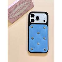 Coque Souple en TPU Minibook en Cuir avec Étoiles 3D Antichoc pour iPhone 17 16 Pro Max