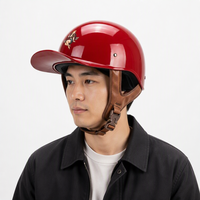 Casque de moto demi-couverture avec visière, style casquette de baseball, pour moto tout-terrain, scooter et cyclisme