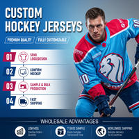 Maillot de hockey personnalisé par sublimation 100 % polyester, séchage rapide, respirant, manches longues, pour adulte, vente en gros usine